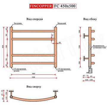 Полотенцесушитель Fincopper FC черный