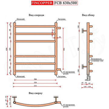 Полотенцесушитель Fincopper FCB хром