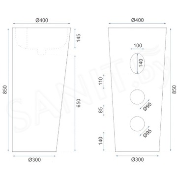 Умывальник Rea Blanka Marble Matt U8704