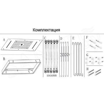 Верхний душ RGW Shower Panels SP-72 с подсветкой