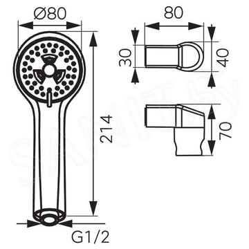 Душевая лейка со шлангом Ferro Sole U300