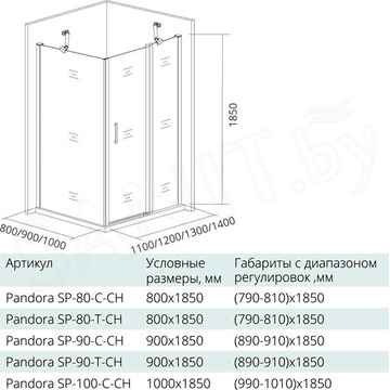 Душевой уголок Good Door Pandora WTW + SP C-CH 110