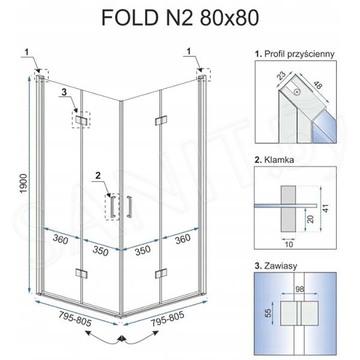 Душевой уголок Rea Fold N2