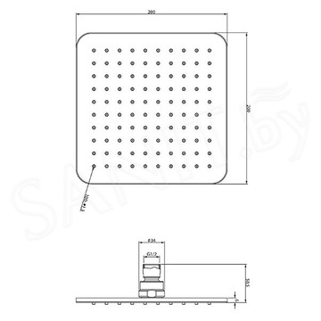 Верхний душ Omnires Slimline WG220/OCRB / WG225/OCRB