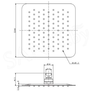 Верхний душ Omnires Ultra Slimline WGU220CR / WGU225CR / WGU230CR / WG240CR