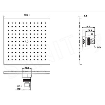 Верхний душ Omnires Ocean WGX220CR / WGX225CR