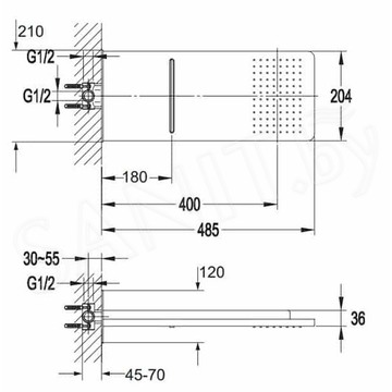 Верхний душ Omnires Waterfall WG510CR