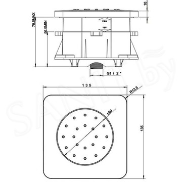 Боковой душ Omnires S28CR