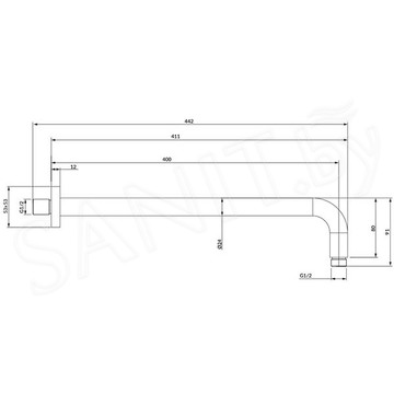 Кронштейн для верхнего душа Omnires RA01C/KGLB