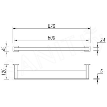 Держатель для полотенец Omnires Nelson NL80226CR