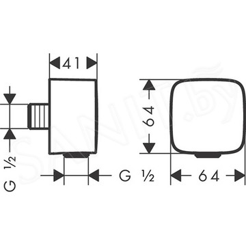 Шланговое подключение Hansgrohe Fixfit 26457000