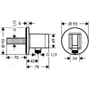 Шланговое подключение Hansgrohe Fixfit Porter S 26487000