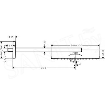 Верхний душ Hansgrohe Raindance E 300 Air 1jet 26238000