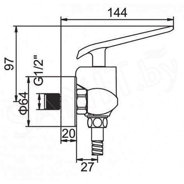 Смеситель для душа Ledeme L2074