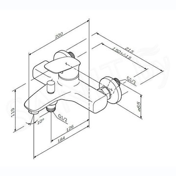 Смеситель для ванны AM.PM Spirit V2.1 F71A10000