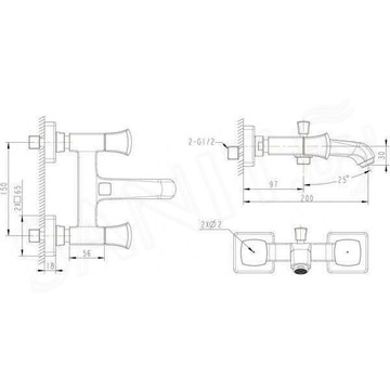 Смеситель для ванны Bravat Whirlpool F678112C-01