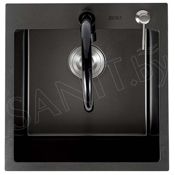 Кухонная мойка Avina HM4548 PVD (графит) с коландером и дозатором