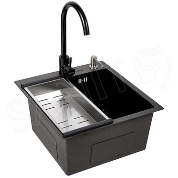 Кухонная мойка Avina HM4548 PVD (графит) с коландером и дозатором