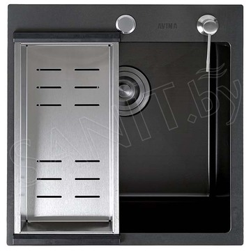 Кухонная мойка Avina HM4548 PVD (графит) с коландером и дозатором