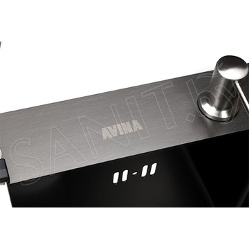 Кухонная мойка Avina HM4548 PVD (графит) с коландером и дозатором