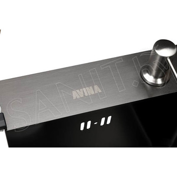 Кухонная мойка Avina HM6048 PVD (графит) с коландером и дозатором