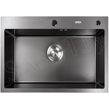 Кухонная мойка Avina HM7048 PVD (графит) с коландером и дозатором