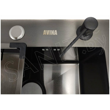 Кухонная мойка Avina HM4848 PVD (графит) с коландером и дозатором