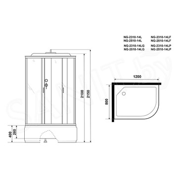 Душевая кабина Niagara NG-2310-14 R / L