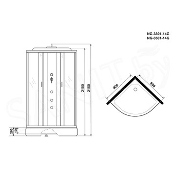 Душевая кабина Niagara NG-3501-14G / 3502-14G