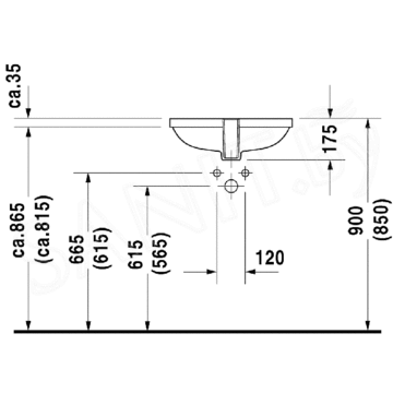 Умывальник Duravit D-Code 495 0338490000 / 560 0338560000