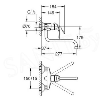 Смеситель для кухонной мойки Grohe Eurosmart 31391003