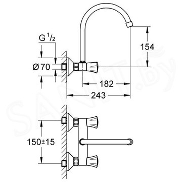 Смеситель для кухонной мойки Grohe Costa L 31191001