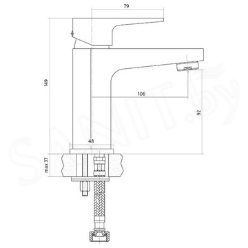 Смеситель для умывальника Cersanit Vigo S951-146 с донным клапаном