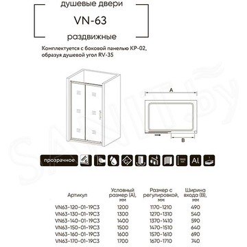 Душевая дверь Veconi VN-63