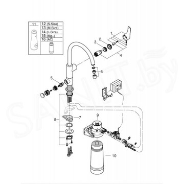 Смеситель для кухонной мойки Grohe Blue Pure Eurosmart 30384000 в комплекте с фильтром