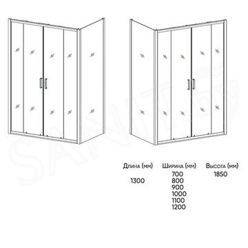 Душевой уголок Veconi RV-045 130 прозрачный