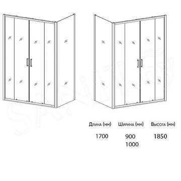 Душевой уголок Veconi RV-045 170 прозрачный