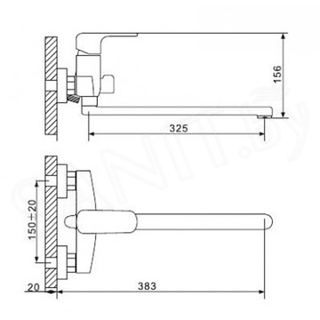 Смеситель для ванны Gappo Nesa G2260