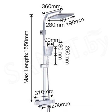 Душевая стойка Gappo Jacob G2407-50 термостатическая