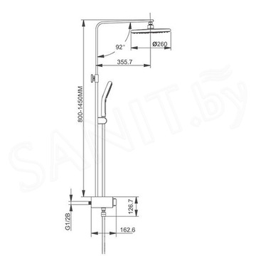 Душевая стойка Gappo G2495-2 термостатический