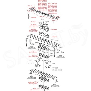 Душевой трап AlcaPlast Antivandal APZ11 550 / 750 / 850 / 1050