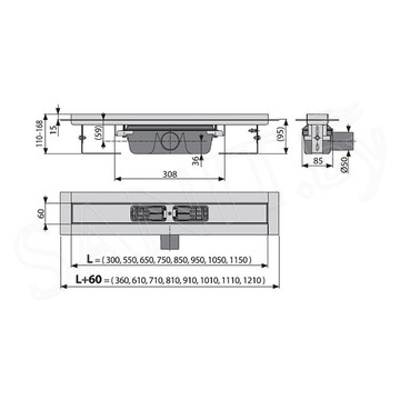 Душевой лоток AlcaPlast Professional APZ6 550 / 650 / 750 / 850 / 950 / 1050