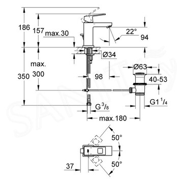 Смеситель для умывальника Grohe Eurocube 23127000