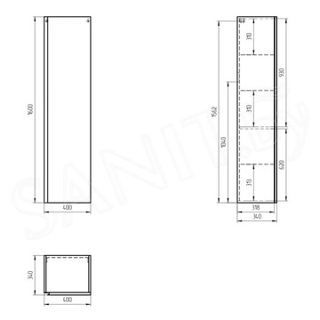 Пенал Cersanit Moduo / SB-SL-MOD/Wh