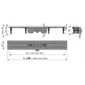 Душевой трап AlcaPlast Optima APZ22 850 / 950