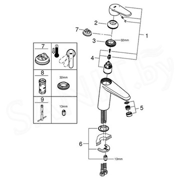 Смеситель для умывальника Grohe Eurodisc Cosmopolitan 23449002