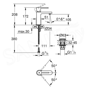 Смеситель для умывальника Grohe Plus 33163003