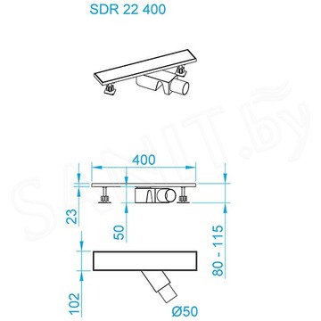Душевой лоток RGW SDR-22 двусторонний
