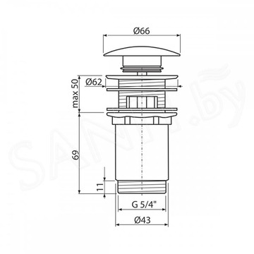 Донный клапан AlcaPlast A392B Click Clack белый матовый