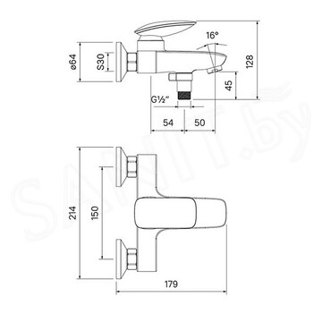 Смеситель для ванны Iddis Stone STOSB00i02WA